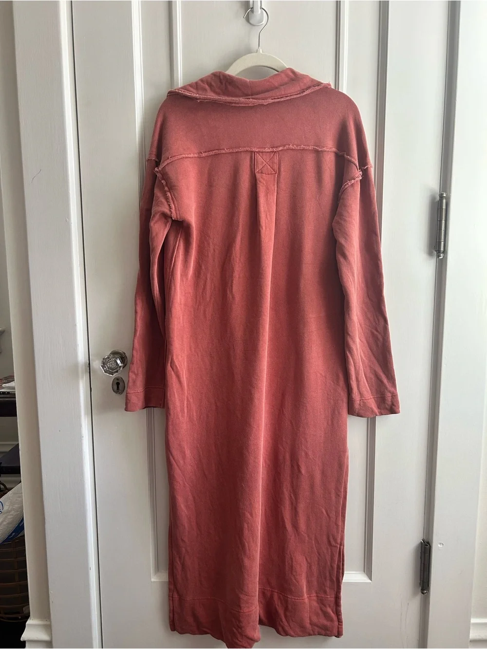 FREE PEOPLE Sz S ON MY WAY POLO PULLOVER DRESS IN CORAL